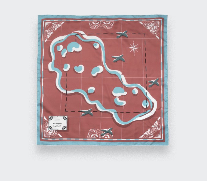 Cinabre Carré Soie Terracotta - Les Marquises Aller Simple