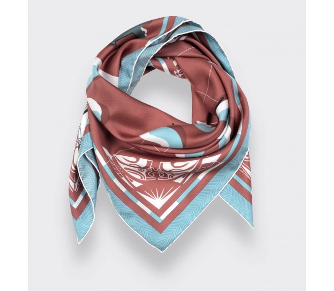 Cinabre Carré Soie Terracotta - Les Marquises Aller Simple