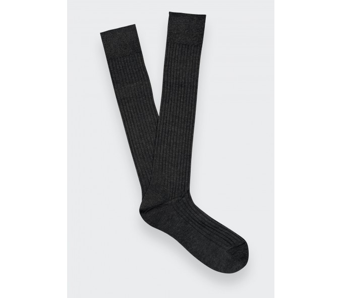 Cinabre Chaussettes Mi-bas Homme Unies Gris Anthracite