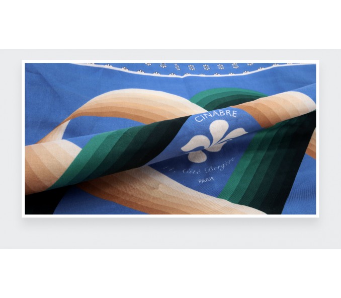 Cinabre Bandana Coton Cité Bergère Bleu