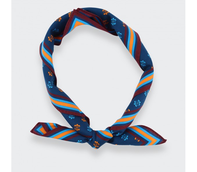 Cinabre Bandana Coton Cité Bergère Bleu Orange