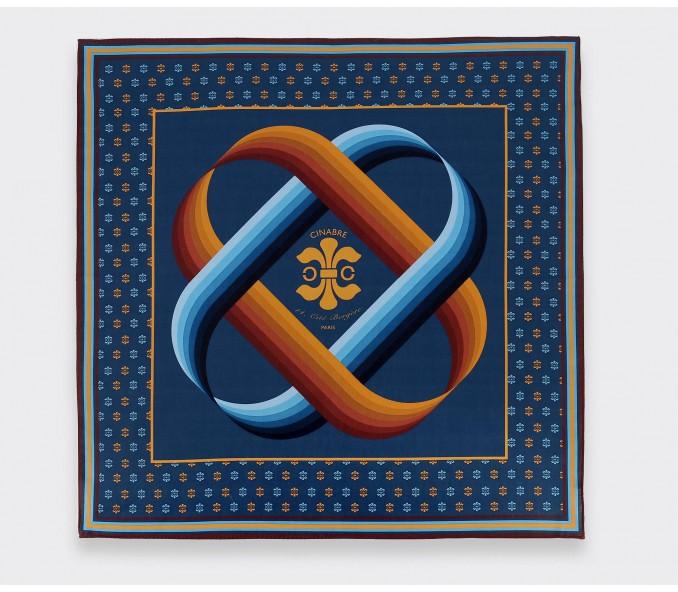 Cinabre Bandana Coton Cité Bergère Bleu Orange