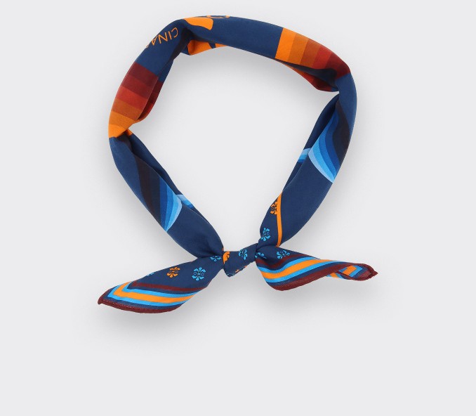 cinabre Bandana Coton Cité Bergère Bleu Orange