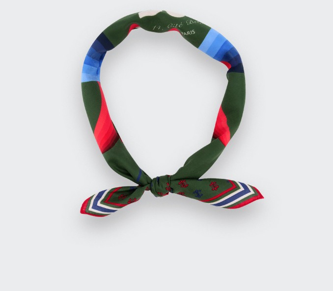 cinabre Bandana Coton Cité Bergère Kaki