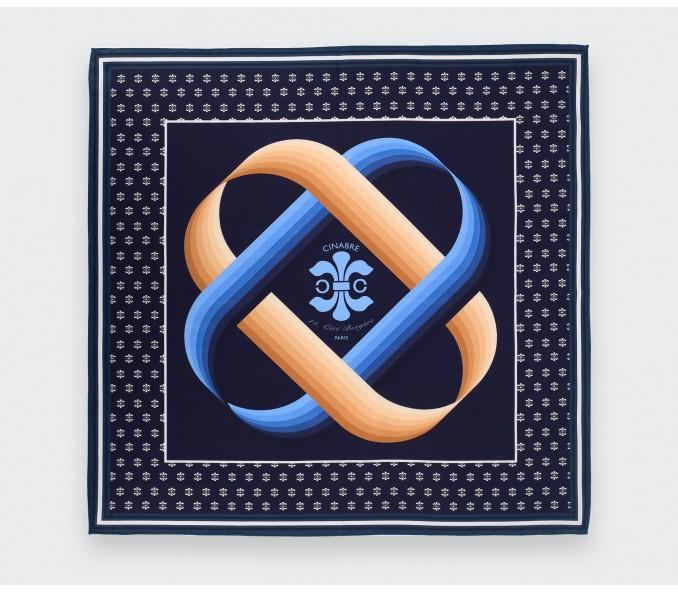 Cinabre Bandana Coton Cité Bergère Marine Beige