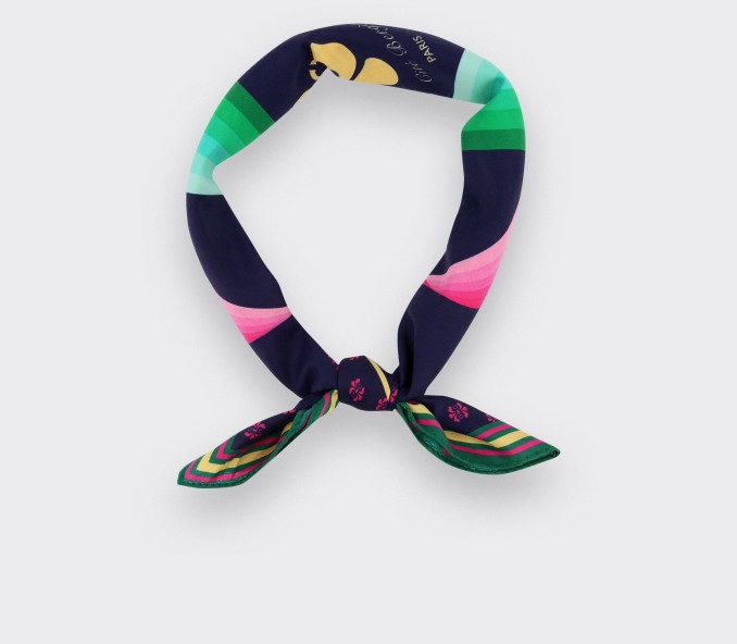 cinabre Bandana Coton Cité Bergère Marine Rose