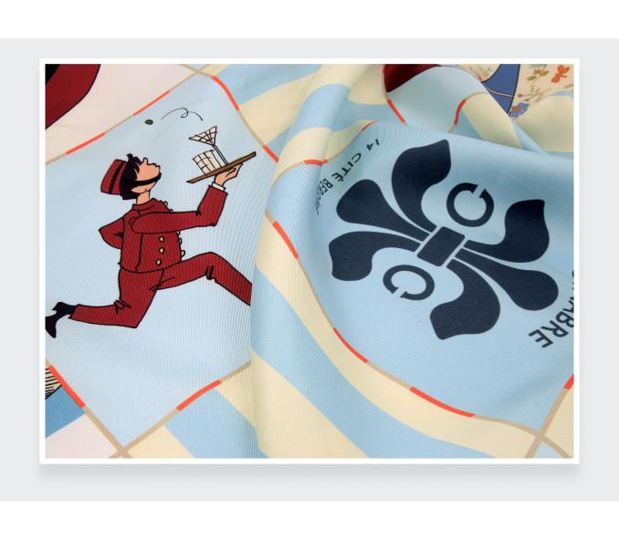 Cinabre Bandana Soie 55 Suite Cinabre Ciel