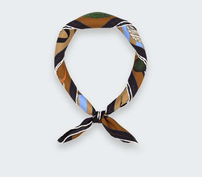 cinabre Bandana Soie 55 Suite Cinabre Havane