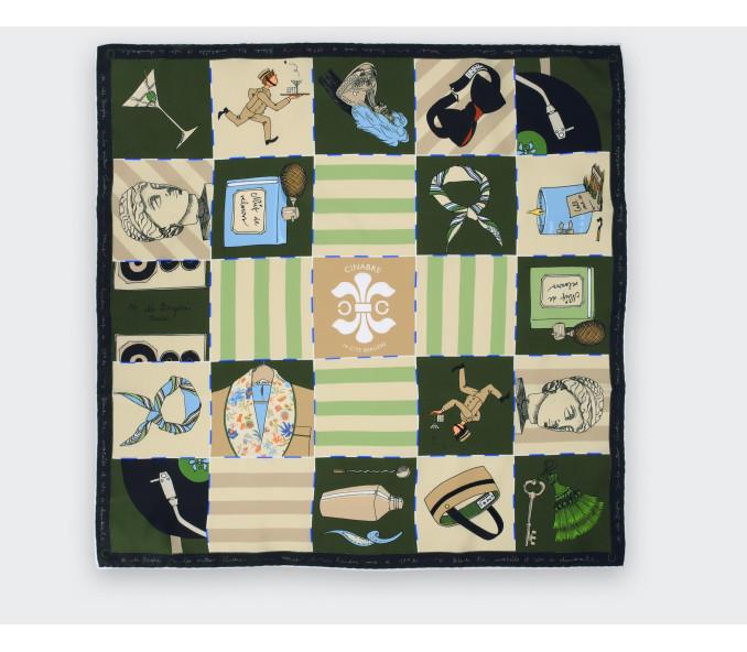 Cinabre Bandana Soie 55 Suite Cinabre Kaki
