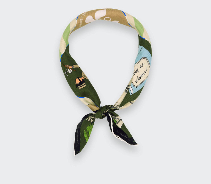 Cinabre Bandana Soie 55 Suite Cinabre Kaki