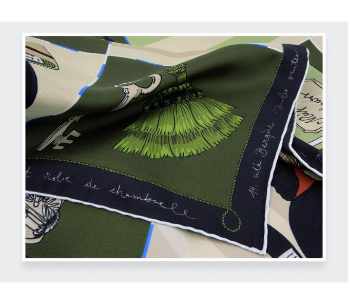 Cinabre Bandana Soie 55 Suite Cinabre Kaki