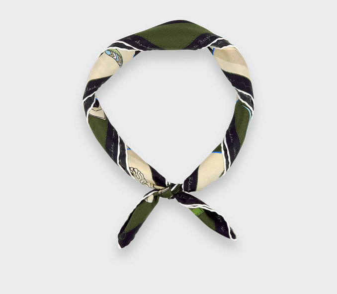 cinabre Bandana Soie 55 Suite Cinabre Kaki