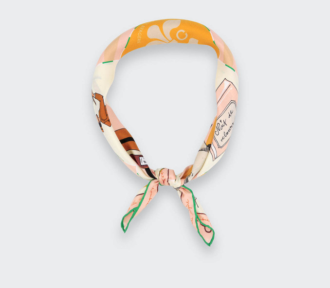 Cinabre Bandana Soie 55 Suite Cinabre Poudré