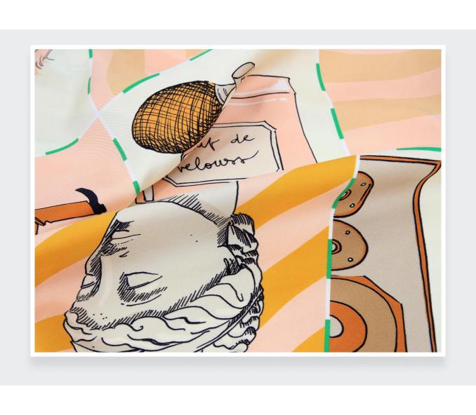 Cinabre Bandana Soie 55 Suite Cinabre Poudré