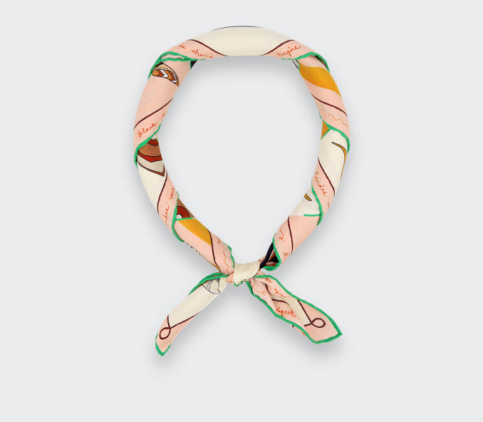 cinabre Bandana Soie 55 Suite Cinabre Poudré