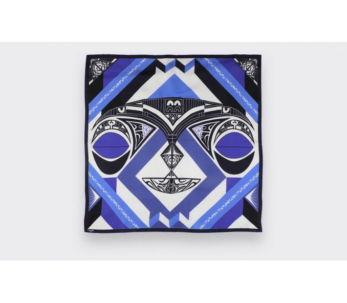 Cinabre Bandana Soie Bleu - Les Marquises Tikiti