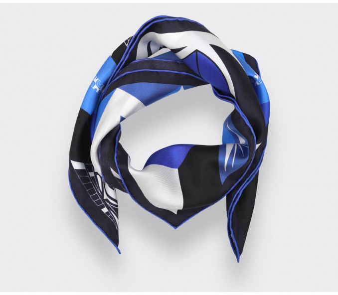 Cinabre Bandana Soie Bleu - Les Marquises Tikiti