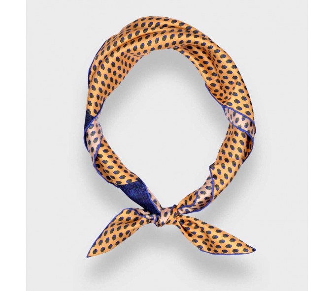 Cinabre Bandana Soie Grand Pan Jaune