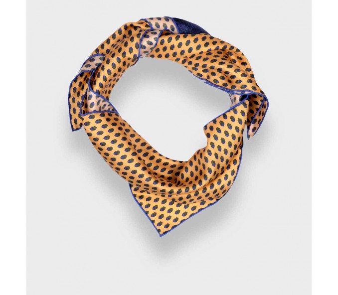 Cinabre Bandana Soie Grand Pan Jaune
