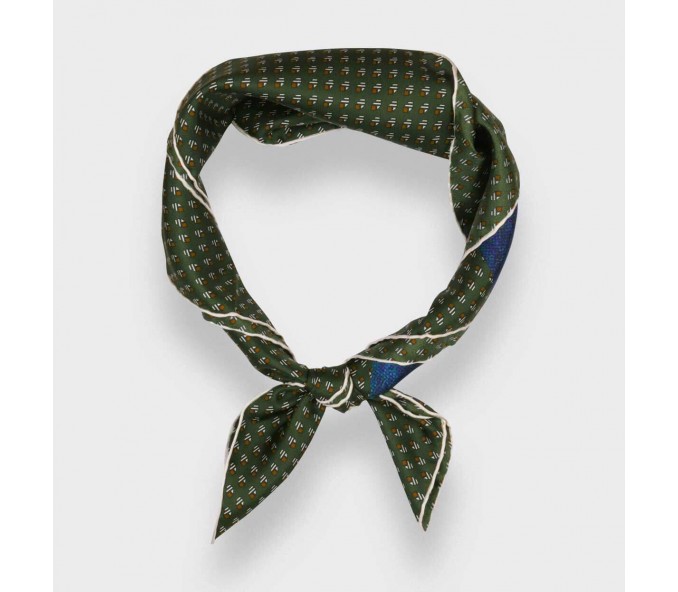Cinabre Bandana Soie Grand Pan Kaki