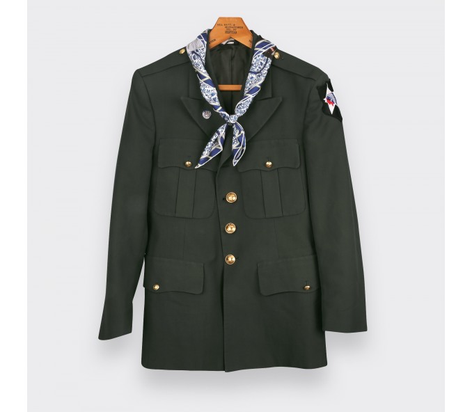 Cinabre Bandana Soie Spationaute Bleu Blanc