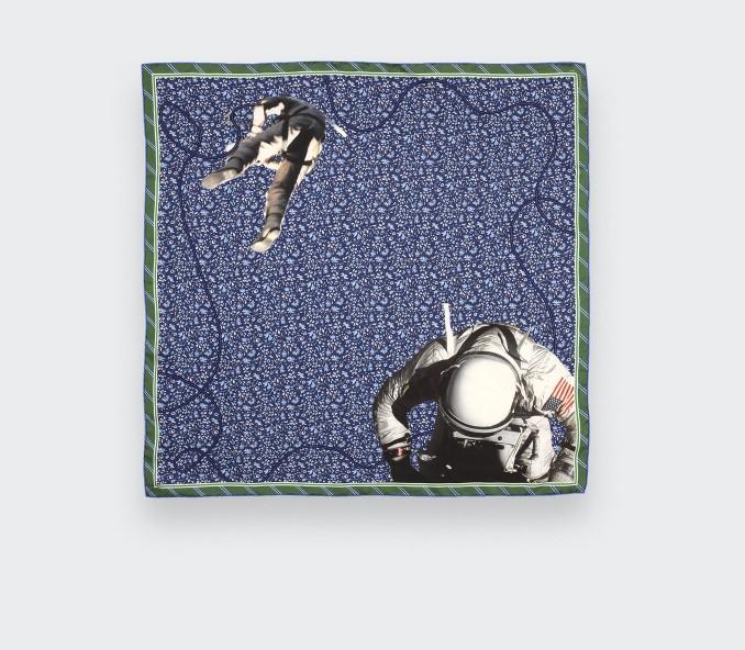 Cinabre Bandana Soie Spationaute Marine