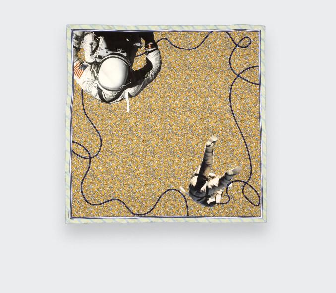 Cinabre Bandana Soie Spationaute Moutarde