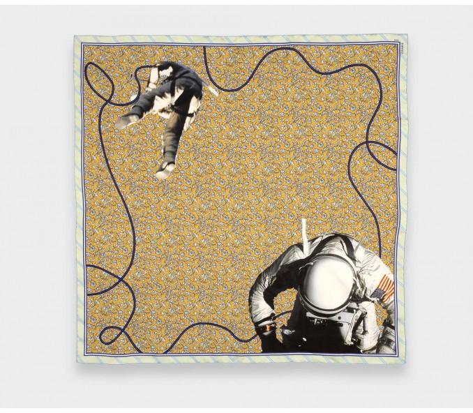 Cinabre Bandana Soie Spationaute Moutarde