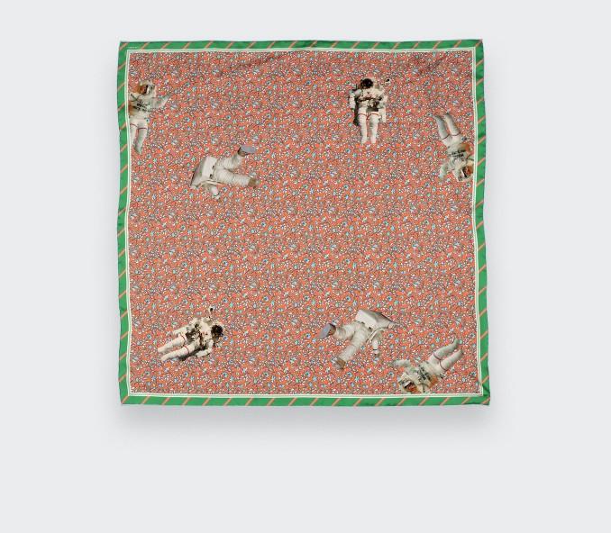 Cinabre Bandana Soie Spationaute Orange