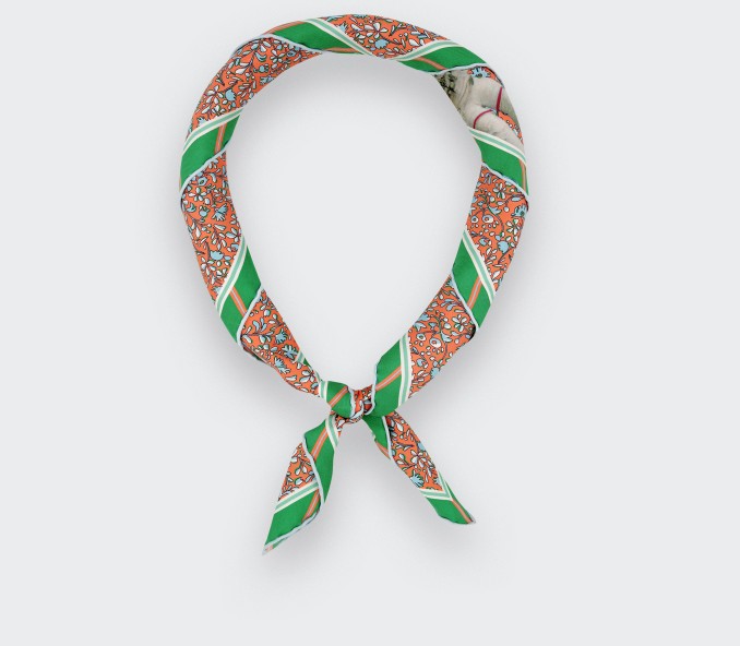 cinabre Bandana Soie Spationaute Orange