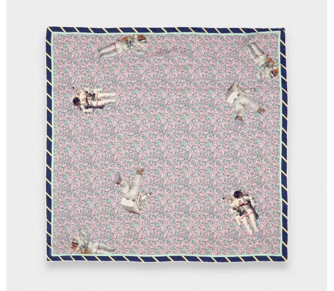 Cinabre Bandana Soie Spationaute Rose