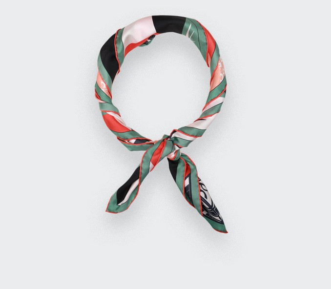 cinabre Bandana Soie Vert - Les Marquises Tikiti