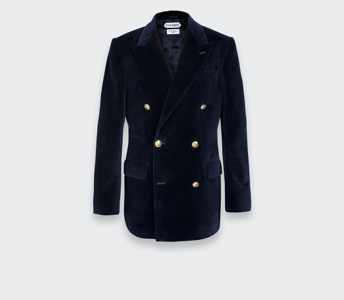 Cinabre Blazer Du Soir Velours Bleu Nuit N°1