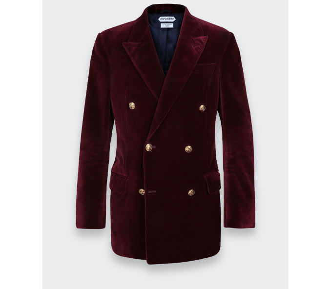 Cinabre Blazer Du Soir Velours Bordeaux N°1