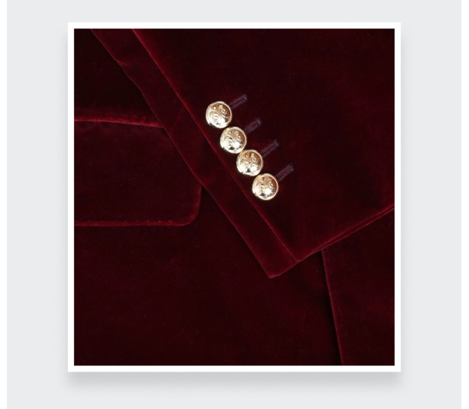 Cinabre Blazer Du Soir Velours Bordeaux N°1