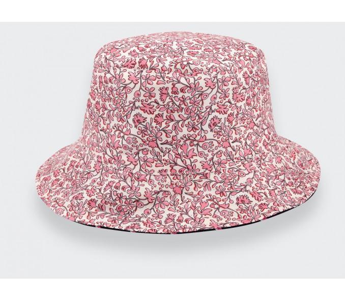 Cinabre Bob Rayé Bleu Marine Réversible Fleuri