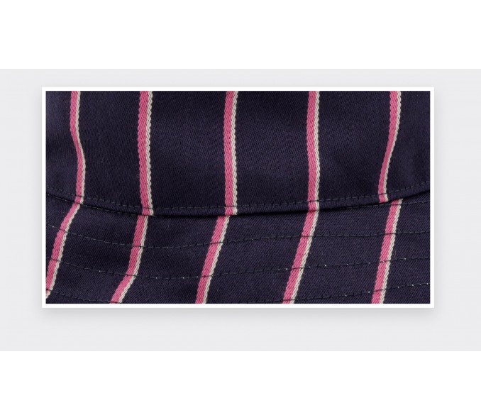 Cinabre Bob Rayé Bleu Marine Réversible Fleuri