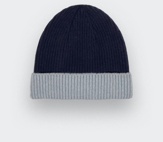 cinabre Bonnet Cachemire Recyclé Marine Bleu