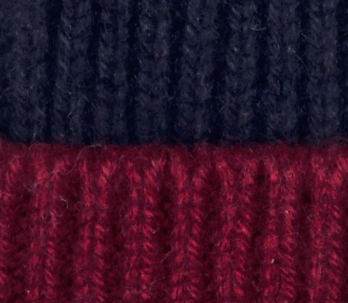 Cinabre Bonnet Cachemire Recyclé Marine Bordeaux