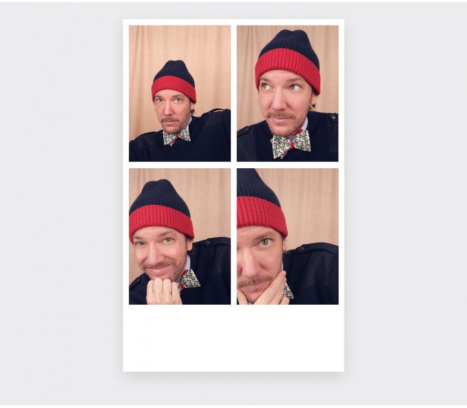 Cinabre Bonnet Cachemire Recyclé Marine Rouge