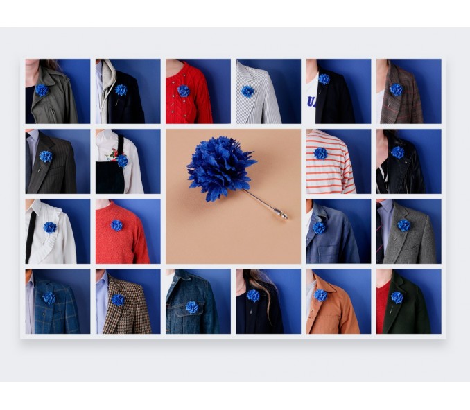 Cinabre Boutonnière Bleuet Cinabre