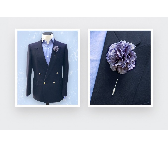 Cinabre Boutonnière Chevron Lavande