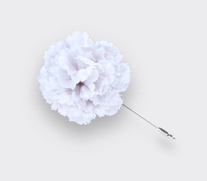 cinabre Boutonnière Coton Piqué Blanche