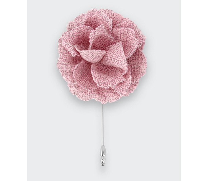 Cinabre Boutonnière Fleur Rose Maille Rose