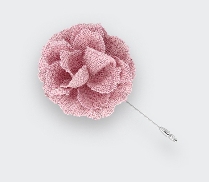 cinabre Boutonnière Fleur Rose Maille Rose