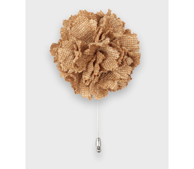 Cinabre Boutonnière Maille Moutarde