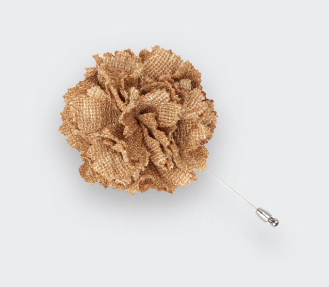 cinabre Boutonnière Maille Moutarde