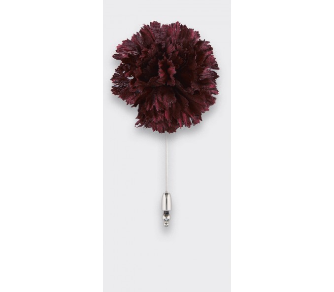 Cinabre Boutonnière Soie Bordeaux