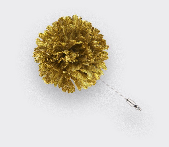 cinabre Boutonnière Soie Jaune