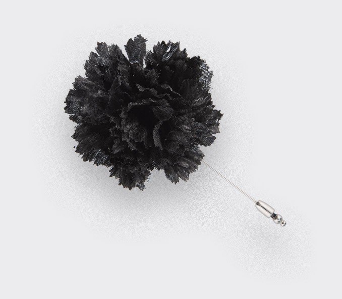 cinabre Boutonnière Soie Noir